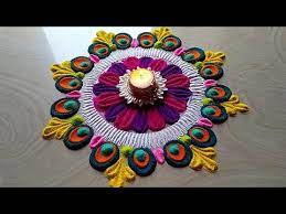 Navratri Rangoli Design Easy Small Unique Rangoli For Diwali Youtube Rangoli Designs Simple Diwali Free Hand Rangoli Design Simple Rangoli Border Designs