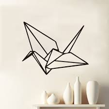 Us 5 0 24 Off Geometric Paper Crane Wall Stickers Home Decor Bedroom Animal Wall Decals Vinyl In Wall Stickers From Home Garden On Aliexpress