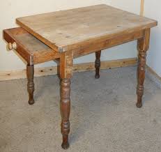 Antique cabinet pulls add a sophisticated accent to your cabinetry. Small Pine Scrubbed Top Kitchen Table With One Drawer C 1910 La51283 Loveantiques Com