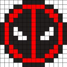 Mini Deadpool Logo Perler Bead Pattern Bead Sprites Characters Fuse Bead Patterns Termomozaika Piksel Art Vyshivka Krestom