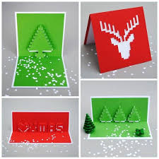 How to make pop up corner #christmas #greeting #card. True Blue Me And You Diys For Creative People Diy Christmas Cards Christmas Card Template Christmas Card Templates Free