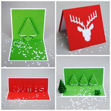 Place a line of hot glue in the middle to secure that the piece won't pop completely out. True Blue Me And You Diys For Creative People Diy Christmas Cards Christmas Card Template Christmas Photo Card Template