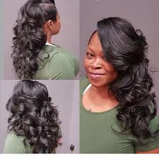 Cute Sew In Style Black Brides Hairstyles Elegant Wedding Hair Bridal Hair Half Up
