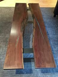 Live Edge River Table With Turquoise Filler Black Walnut Lumber Live Edge Furniture Live Edge Wood