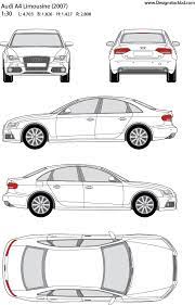 Audi A4 Limousine 2007 Car Template Blueprint Outline Designstockbd Com Audi A4 Audi Limousine