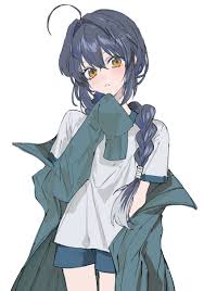 Rule 34 Dev - 1other :< absurdres ahoge androgynous black_hair blush  braid braided_ponytail contemporary fategrand_order fatesamurai_remnant  fate_(series) gym_uniform hair_intakes hand_up highres jacket  jacket_partially_removed jersey long_hair ...