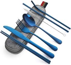 Regular price £9.99 sale price £9.99 sale. Blue Travel Cutlery Set Portable Camping Utensils Set Oliandola