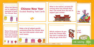 Send a chinese new year card to wish good fortune, good health and prosperity in the coming year. Chinese New Year Guided Reading Task Cards
