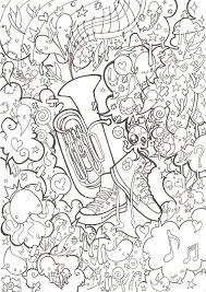 Download or print this amazing coloring page: Tuba And Converse Lines By 3lda On Deviantart Monster Coloring Pages Cool Coloring Pages Music Coloring