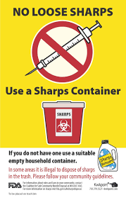 Mark sharps containers to let everyone know where to dispose of biohazard waste, or warn everyone of where sharps and glass are stored. Free Printable Visual Learning Guides For Safe Sharps Disposal Visual Learning Health Literacy Disposable