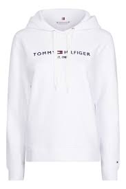 Womens Tommy Hilfiger White Essential Logo Hoody White Tommy Hilfiger Hoodie Tommy Hilfiger Outfit Tommy Hilfiger