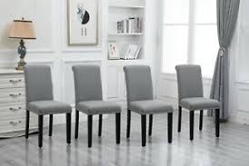 Metal seats of solid or open design. 4x Dining Room Gray Dining Chairs High Back Fabric Upholstered With Rivets Chair Ebay