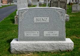 Tombstone Tuesday–Adam J. & Christina Matilda (Bleeke) Bienz