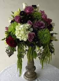 Dramatic Centerpiece Of Hydrangea Dahlia Rose And Green Fuji Mums With Ornamental Hydrangea Flower Arrangements Large Floral Arrangements Flower Arrangements