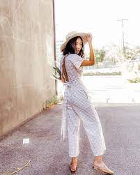 Pretty Jumpsuit And Straw Hat Outfit Affordable Style Spring Style Spring Fashion Women S Style Style Inspiration S Fashion Straw Hats Outfit Style
