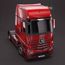 Red Version Of Mercedes Benz Actros Model Done In 3ds Max Vray Mercedes Truck Trucks Mercedes Benz Trucks
