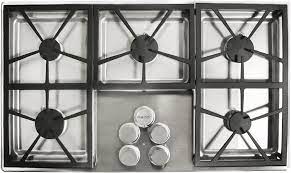 Plus, downdraft cooktops featuring a downdraft venting option that eliminates the need for a vent hood. Dacor Dtct365gsng 36 Inch Gas Cooktop With 5 Sealed Burners 56 000 Btus Perma Flame Technology Smartflame Technology Continuous Grates Spill Basin With Permaclean Finish And Downdraft Compatible Stainless Steel Natural Gas