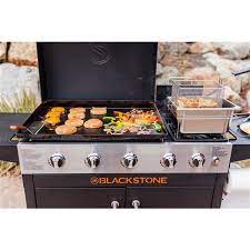Blackstone propane gas grill and griddle combo. Blackstone Range Top Griddle Combo With Deep Fryer Black 1845 Rona