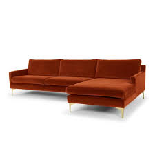The closest thing stateside to burnt orange rust velvet sofa is this adelaide sofa from wayfair. How To Use A Burnt Orange Sofa In Your Living Room Apartment Therapy