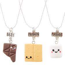 Claire S Best Friend S Mores Pendant Necklaces 3 Pack In 2020 Friend Necklaces Friend Jewelry Bff Necklaces