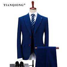 Shop the top 25 most popular 1 at the best prices! Tian Qong Men Navy Blue Tuxedo Suit Fashion Slim Fit Three Piece Groom You Buy I Ship