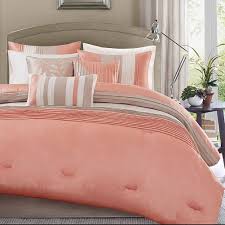 Madison Park Amherst 7 Piece Coral Comforter Set California King 8177392 Hsn Coral Comforter Set Comforter Sets Coral Bedding Sets