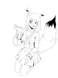 Anime Fox Girl Coloring Pages Fox Coloring Page Anime Wolf Girl Fox Girl