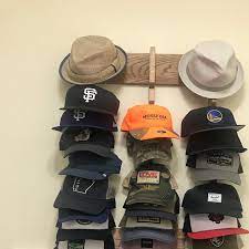 Economy Poplar Cap Rack For 24 Caps Etsy Cap Rack Baseball Hat Storage Hat Storage