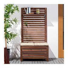 Applaro Bench W Wall Panel Shelf Outdoor Brown Stained Ikea Arredamento Da Balconi Piccoli Idee Ikea Arredamento Giardino Ikea