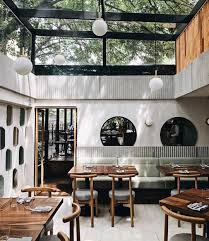 Modernism Influences X Glass Ceiling Inspired Space Meromamx Source Andreannu Cafe Interior Design Restaurant Interior Design Coffee Shops Interior