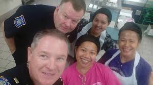 TODAY, Sergeant Brad Todd and Lt. Shannon Brock visited St. Marys  Elementary, where even the kitchen staff and teachers were in