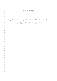 Learning how to stabilize the spine and. Pdf Comparison Between Back Squat Romanian Deadlift And Barbell Hip Thrust For Leg And Hip Muscle Activities During Hip Extension