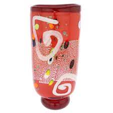 This versatile recycled glass vase with metal stand is the perfect gift for anyone. Glassofvenice Murano Glass Modern Art Vase Red Walmart Com Walmart Com
