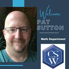 Please join us in welcoming the newest member of the Math Department! Pat  Sutton grew up in Buffalo, NY (GO BILLS!), and has now been living and  teaching mathematics in Delaware for