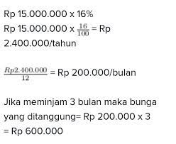 Tentukan bunga yang ditanggung oleh pak adi jika akan meminjam selama: Pak Adi Meminjam Uang Di Bank Sebesar 15 Juta Cara Golden