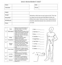 From Tinas Productions Com Basic Measurement Chart With