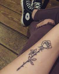 Rose Tattoo Small Tattoo Flower Tattoo Simple Tattoo Rose With Stem Small Tattoos Rose Tattoos Neck Tattoo