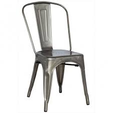 French Inspired Industrial Galvanized Chair Set Of Four Steel Dining Chair Metal Chairs Chintaly