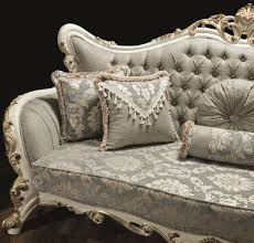 Look for the stylish and eclectic throw pillow, sold separately. Casa Padrino Luxury Baroque Living Room Sofa Gray White Gold 235 X 95 X H 120 Cm Ornate Couch With Rhinestones And Decorative Pillows Noble Baroque Furniture