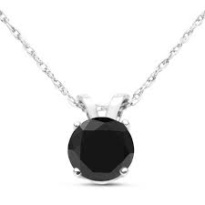 1/2ct Black Diamond Pendant in 14k White Gold