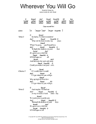 The Calling Wherever You Will Go Sheet Music Notes Chords Score Download Printable Pdf Wherever You Will Go Guitar Chords And Lyrics Sheet Music Notes