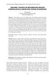Amerika syarikat mempunyai banyak institusi pengajian tinggi yang kompetitif, baik awam mahupun swasta, dan juga kolej masyarakat yang mengamalkan dasar kemasukan terbuka. Pdf Teachers Strategy In Implementing English Curriculum In A Junior High School In Indonesia