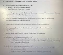 Solved These Are The Four Kingdom Under The Domain Eukary Chegg Com