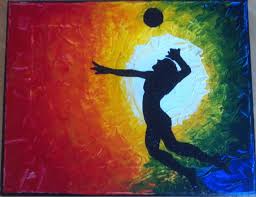 Surprised Artist Volleyball Drawing Sports Painting Painting