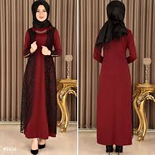 Yakma Dantelli Broslu Elbise Bordo Kag Tesettur Ferace Elbise Modelleri 2019 Hijabi Fashion Fashion Hijab Fashion