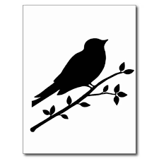 Bird On Tree Branch Stencil Bird On A Branch Silhouette Bird Silhouette Silhouette Art Bird Stencil