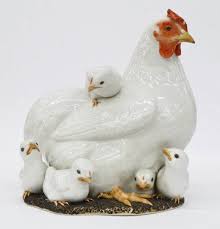 Antique Chinese Fine Porcelain Hen Chicks Figure Lot 109 Ceramic Chicken Rooster Kitchen Decor Chicken Decor