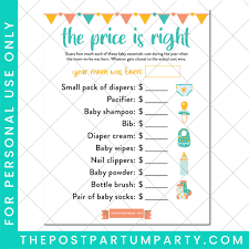 Free shipping on orders $50+. Printable Price Is Right Baby Shower Game With A Twist
