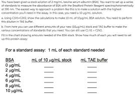 Solved You Have Been Given A Stock Solution Of 2 Mg Ml Bo