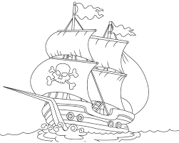 If you rub a lot of crayon wax on the bottom and sides of the hull, the ship could float in water. Big Pirate Ship Coloring Page Free Printable Coloring Pages For Kids